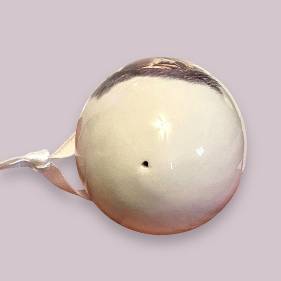 Set of 7 VTG China Bella Lux Christmas Tree Ornament Eggs Rabbits w/White Ribbon - Picture 5 of 8